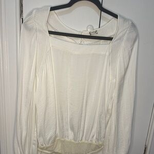 Free People White Blouse Bodysuit